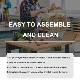 5 Pieces Folding Extendable Dining Table Set with 4 Chairs for 4 Peoples