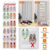 Over the Door Shoes Rack 24-Pocket Crystal Clear Organizer 6-Layer Hanging Storage Shelf for Shoes Slippers Small Toys Closet Cabinet