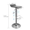iMounTEK 2Pcs Bar Stool 360wivel PU Leather Chair Air Lift Height Adjustable Pub Home Black