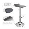 iMounTEK 2Pcs Bar Stool 360wivel PU Leather Chair Air Lift Height Adjustable Pub Home Black
