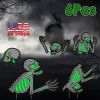 Halloween Skeleton Yard Sign Decorations 6Pcs Glow in the Dark Halloween Skull Fluorescence Lawn Garden Sign with 12 Stakes for Haunted House Garden Y