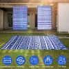 4.98x8FT Reversible Outdoor Rug Waterproof Mat with Storage Bag Portable Plastic Carpet Indoor Outdoor Activity for Picnic Patio Deck RV Trip Blue & W