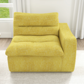 Lazy Floor Sofa, Modern Floor Lounge Chair With Left Arm, Comfortable Beanbag Sofa, Suitable For Living Room Bedroom Office (Option: Yellow2)