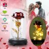 Foil Rose LED String Light Rose Fairy Lamp w/ Glass Dome For Valentinesay MotheràDay Wedding Birthday