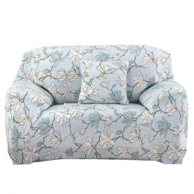 Sofa Cover Printed Stretch Sofa Furniture Cover Soft Sofa Slipcover Polyester Furniture Protector Cover (Option: SofaCoverMangnoliaBLUSofaCoverMangnoliaBLU2S)