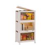 3Pcs Foldable Storage Bins with Lid Front Magnetic Door Collapsible Stackable Closet Organizer Containers with 4Pcs 360otatable Wheels 8Pcs Small W