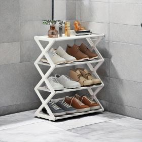 4-layer X Shoe Rack, Home Storage Supplies, High-quality Multi-layer Storage Rack, Shoe Rack At The Entrance Of The Living Room And Bedroom (Color: White)