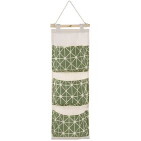 Wall Mounted Storage Bag Door Closet Hanging Storage Bag Organizer Waterproof 3 Pockets Pouch (Option: HangingStorageBagGreenHangingStorageBagGreen)