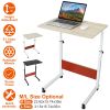 31.5x15.74x35in Mobile Laptop Desk Height Adjustable Rolling Wheels 88LBS Load Standing Table Sofa Bed Side Desk Cart Home Office Use