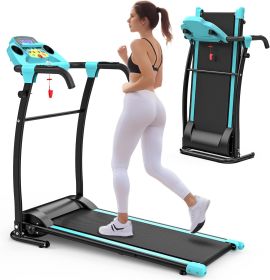 Walking Pad With Handle Bar, Foldable Treadmill 2.5HP Treadmill Under Desk 300 Lbs Capacity 2-in-1 Walking Treadmill Pad With Remote Controller F (Color: Blue)