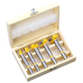 Woodworking Hole Opener Hand Electric Drill Wood Reamer Bit Hinge Alloy Plastic Gypsum Board Wood Hole Extractor (Option: 5 sets)