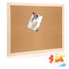 Notice Cork Board Double Sided Bulletin Board w/ Wood Frame Pushpin Hangers Hemp Rope for School Home Office Shop