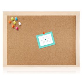 Notice Cork Board Double Sided Bulletin Board w/ Wood Frame Pushpin Hangers Hemp Rope for School Home Office Shop (Option: NoticeBoard40NoticeBoard4030)