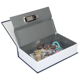Portable Book Safe with 3-Digit Combination Lock Diversion Safe Money Jewelry Storage Box (Option: BookSafeBlueBookSafeBlueS)
