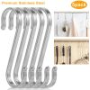 5 Pcs Flat S Stainless Steel Hooks Heavy Duty Hook Hangers for Kitchen Bathroom Closet Store