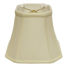 Slant Cut Corner Square Bell Softback Lampshade With Washer Fitter, Egg (Color: White)