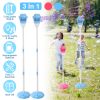 2Pack 3 In 1 Standing Bubble Machines with Colorful Lights and Music Rechargeable Bubble Maker Stands with 2 Modes 3 Adjustable Height for Party Weddi