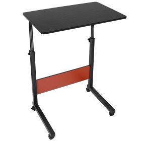 31.5x15.74x35in Mobile Laptop Desk Height Adjustable Rolling Wheels 88LBS Load Standing Table Sofa Bed Side Desk Cart Home Office Use (Option: DeskBlackWalnutDeskBlackWalnutL)