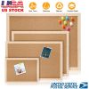 Notice Cork Board Double Sided Bulletin Board w/ Wood Frame Pushpin Hangers Hemp Rope for School Home Office Shop