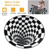 3D Visual Floor Area Mat Anti-slip Illusion Rug Doormat Round Living Room Carpet Mat