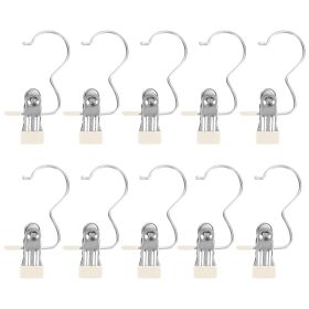 30 Pack Hanging Clips for Closet Multifunctional Clothes Pins Heavy Duty Space-saving Laundry Hooks for Boots Jeans Hats Towels Socks Pants Handbags T (Option: 30PcHangingClipBeige30PcHangingClipBeige)
