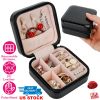 Mini Jewelry Storage Box Portable Ring Earring Necklace Storage Travel Case PU Leather Jewelry Organizer Gift