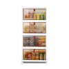 4-Tier Foldable Storage Bins with Lid Front Magnetic Door Collapsible Stackable Closet Organizer Containers with 4Pcs 360otatable Wheels
