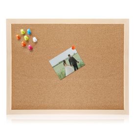 Notice Cork Board Double Sided Bulletin Board w/ Wood Frame Pushpin Hangers Hemp Rope for School Home Office Shop (Option: NoticeBoard60NoticeBoard6050)