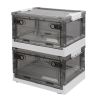 2 Packs Foldable Storage Bins Collapsible Storage Box Organizer Stackable Toy Container with Double Doors Top Lid Rolling Wheels for Clothes Toys Book