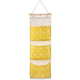 Wall Mounted Storage Bag Door Closet Hanging Storage Bag Organizer Waterproof 3 Pockets Pouch (Option: HangingStorageBagYellowHangingStorageBagYellow)