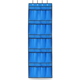 Over the Door Shoes Rack 20-Pocket Organizer 5-Layer Hanging Storage Shelf for Kids Shoes Closet Cabinet Slippers Small Toys (Option: 20PocketShoeOrganizerBlue20PocketShoeOrganizerBlue)
