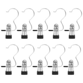 30 Pack Hanging Clips for Closet Multifunctional Clothes Pins Heavy Duty Space-saving Laundry Hooks for Boots Jeans Hats Towels Socks Pants Handbags T (Option: 30PcHangingClipBlack30PcHangingClipBlack)