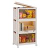 3Pcs Foldable Storage Bins with Lid Front Magnetic Door Collapsible Stackable Closet Organizer Containers with 4Pcs 360otatable Wheels 8Pcs Small W