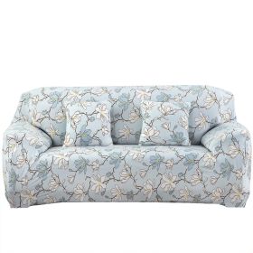 Sofa Cover Printed Stretch Sofa Furniture Cover Soft Sofa Slipcover Polyester Furniture Protector Cover (Option: SofaCoverMangnoliaBLUSofaCoverMangnoliaBLU3S)