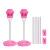 2Pack 3 In 1 Standing Bubble Machines with Colorful Lights and Music Rechargeable Bubble Maker Stands with 2 Modes 3 Adjustable Height for Party Weddi