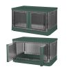 2Pcs 32L Foldable Storage Bins with Lid Collapsible Stackable Closet Organizer Containers with Front Door Lock 4Pcs Wheels