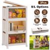 3Pcs Foldable Storage Bins with Lid Front Magnetic Door Collapsible Stackable Closet Organizer Containers with 4Pcs 360otatable Wheels 8Pcs Small W