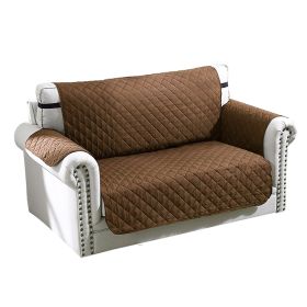 Reversible Sofa Cover Chair Loveseat Couch Slipcover Microfiber Cushion Furniture Protector Shield Water-Resistant w/ Elastic Strap for Kids Pet Dog C (Option: SofaCover2SSofaCover2SChocolate)