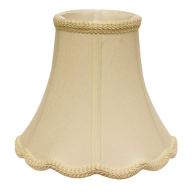 Slant Scallop Bell Softback Lampshade With Washer Fitter, Egg (Color: White)