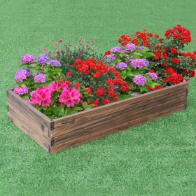 Elevated Wooden Garden Planter Box Bed Kit (Color: Brown)