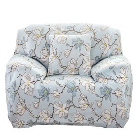 Sofa Cover Printed Stretch Sofa Furniture Cover Soft Sofa Slipcover Polyester Furniture Protector Cover (Option: SofaCoverMangnoliaBLUSofaCoverMangnoliaBLU1S)