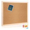 Notice Cork Board Double Sided Bulletin Board w/ Wood Frame Pushpin Hangers Hemp Rope for School Home Office Shop