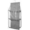 Hanging Handbag Organizer w/ 6 Pockets Closet Purse Storage Shelves Holder Hanging Shelf Bag