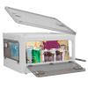 70QT/66L Foldable Storage Bins with Lid 4 Doors Collapsible Stackable Closet Organizer Containers with Lock 4Pcs Wheels