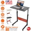 31.5x15.74x35in Mobile Laptop Desk Height Adjustable Rolling Wheels 88LBS Load Standing Table Sofa Bed Side Desk Cart Home Office Use