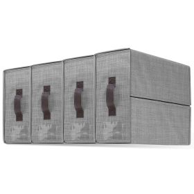 4Pcs Bed Sheet Set Organizers Foldable Bedsheets Storage Bins For Clothing Duvet Cover Pillowcase King Queen Bedsheet Closet Bedding Container With La (Option: 4PcsStorageBinsGrey4PcsStorageBinsGrey)