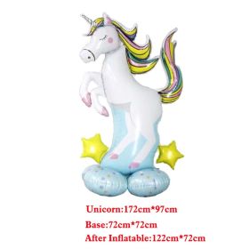 1 SET Baptism Foil Balloons Wedding XXL Large Stand Moon Air Balloons Birthday Party Decorations (Color: unicorn)