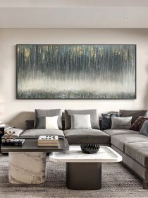 100% Handpainted gold foil circle large size square picture oil canvas painting abstract sitting room dining-room (size: 100x200cm)