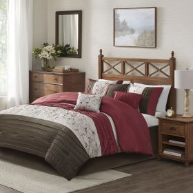 Embroidered 7 Piece Comforter Set (Color: as Pic)