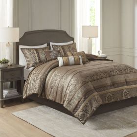 7 Piece Jacquard Comforter Set (Color: as Pic)